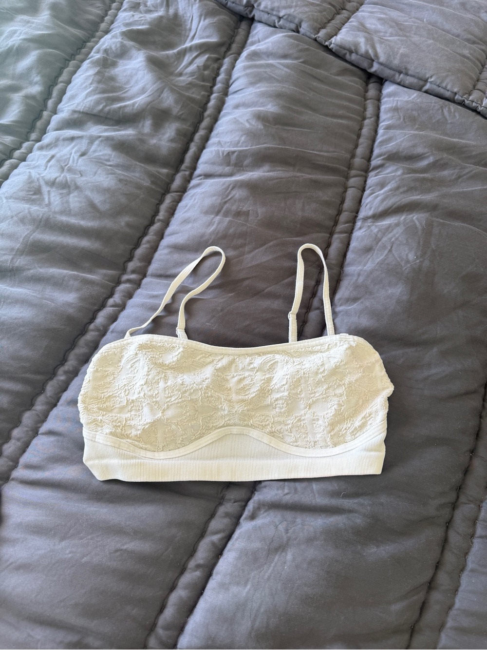 Free People Cream Lace Bandeau Bralette with Adjustable Straps